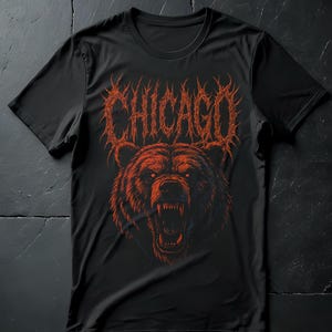 Chicago Football Bear Metal Band T-Shirt