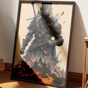 Dark Souls Wall Art Poster, Ritter Portrait, Kollektion 7 von 10