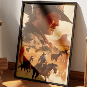 Red Dead Redemption 2 Wall Art Poster, Arthur Morgan Portrait, Collection 3 of 8