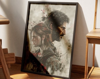 The Last of Us 2 Wandkunstposter, Porträt von Ellie und Joel, Sammlung 12 von 12