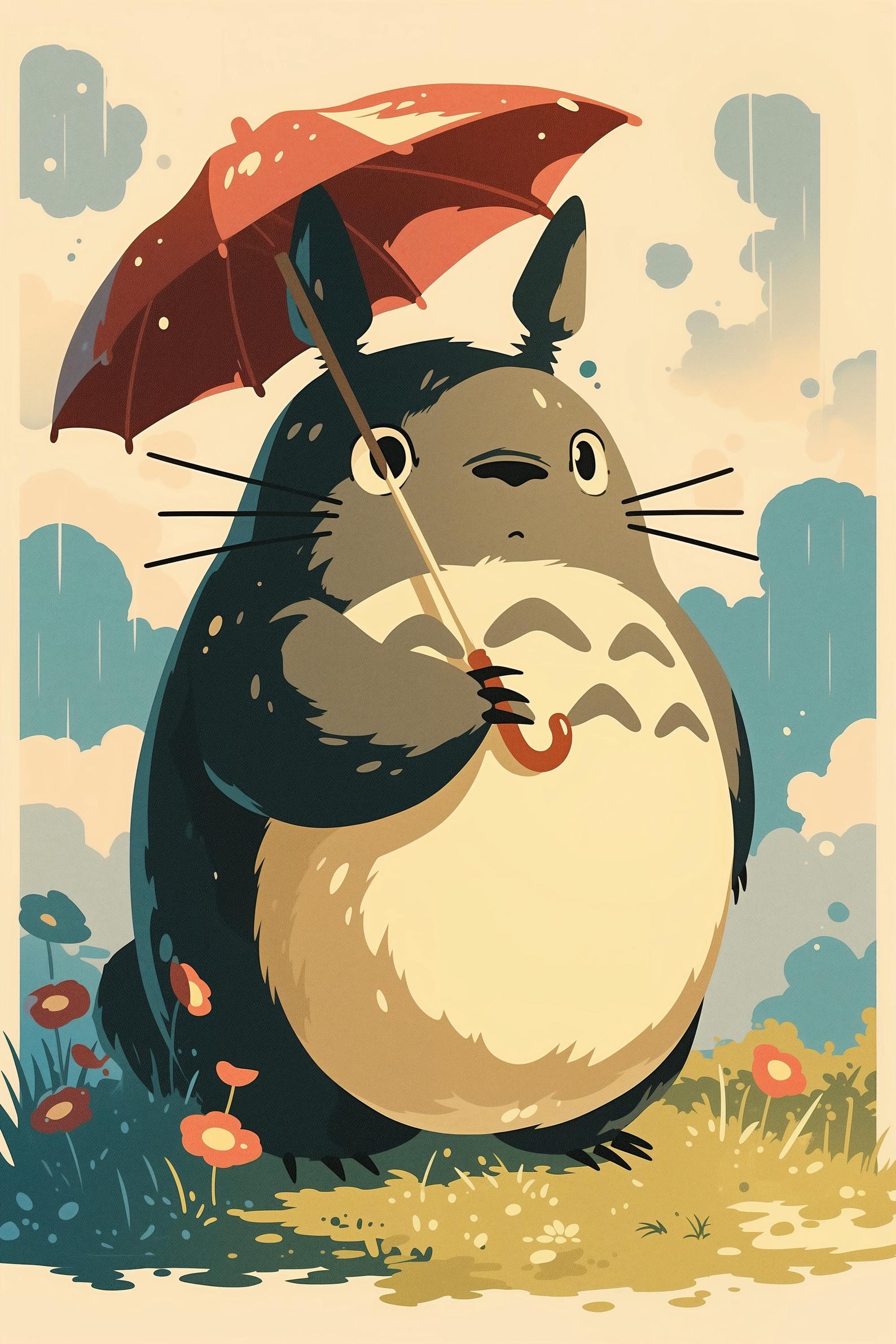 Studio Ghibli Wall Art Poster, Totoro Portrait, Collection 1 of 10 Etsy