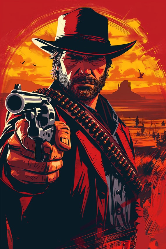 Red Dead Redemption 2 Wall Art Poster Arthur Morgan Portrait Collection 8 of 8 Etsy
