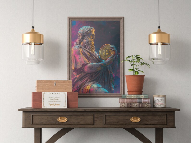 Bitcoin Wall Art Poster, Greek God Portrait, Collection 1 of 10 Etsy