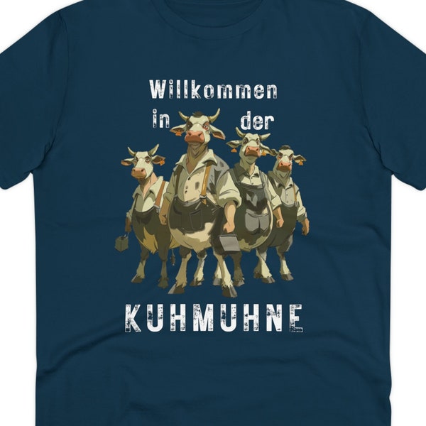 Bio-Baumwolle T-shirt - Unisex, Design Grafik, Farm Bauernhof, Kuh, lustig, Tiere