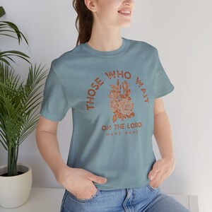 Wait on the Lord - Boho Christian T-Shirt, Christian Shirt, Christian Clothing, Scripture, Bible Verse