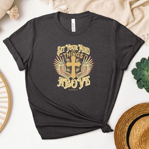 Colossians - Set Your Mind, Scripture, Bible Verse, Boho Christian Shirt, Retro Christian Shirt, Christian T-Shirt