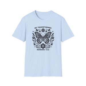 Transformed - Romans, Christian Shirt, Bible Verse Shirt, Christian Clothing, Boho Christian Shirt, Mothers Day Gift, Scripture