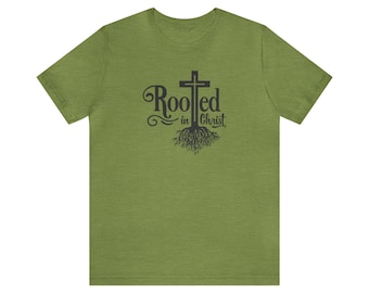 Rooted In Christ - Boho Christian Shirt, Christian T-Shirt, Christian Clothing, Scripture, Bible Verse