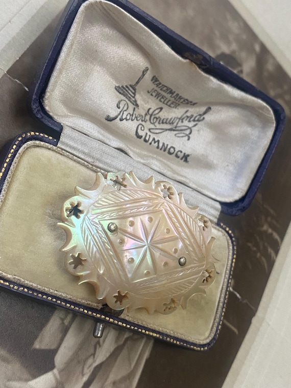 Magnifique Broche Ancienne En Dentelle De Nacre - Époque 1900, Bijou Vintage Occasion
