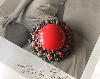 Neiger Brothers社 チェコ製 1920年代 北京ガラス ブローチ Vintage Neiger Brothers Czech Glass Brooch – 1920s/30s Art Deco