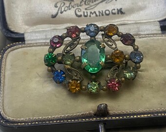 Vintage Neiger Brothers Czech Glass Brooch – 1920s/30s Art Deco