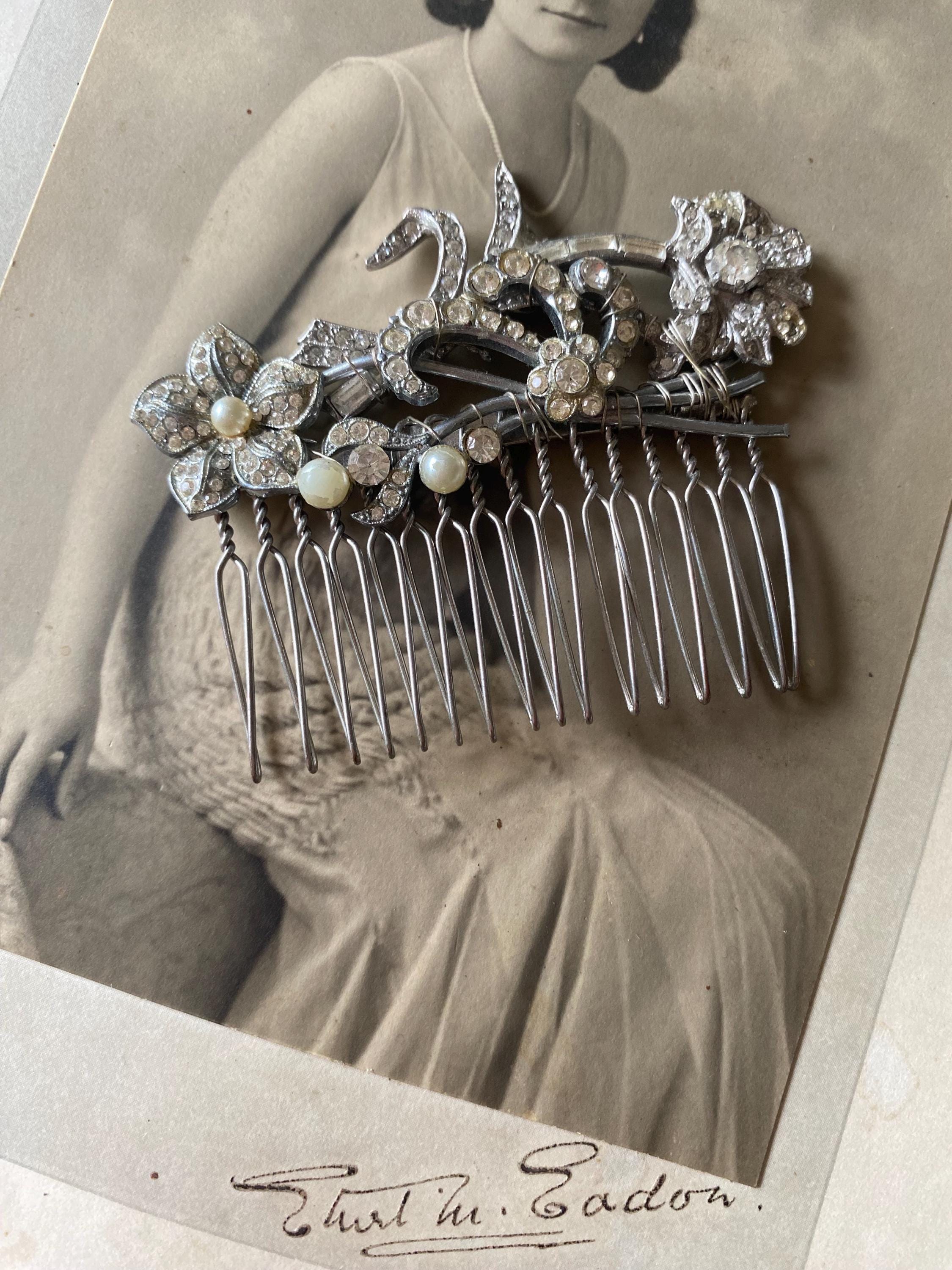 Zodiac Crystal hair comb Unique Crystal Hair comb in Dark Blue with Crystals and  main image 4