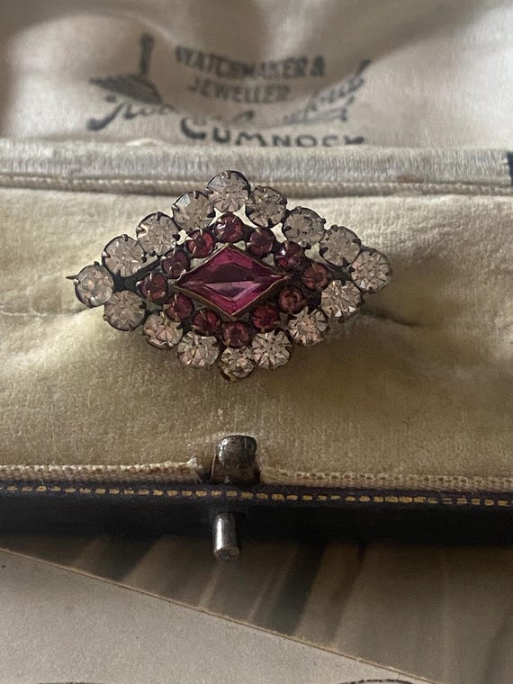 Victorian Ruby & White Crystal Paste Rhinestone L… - image 6