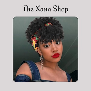 Afro Curly Wig with Headband, Short Kinky Curly Wig, Natural Black Hair Wig, Heat Resistant Synthetic Wig for Women, Daily Use