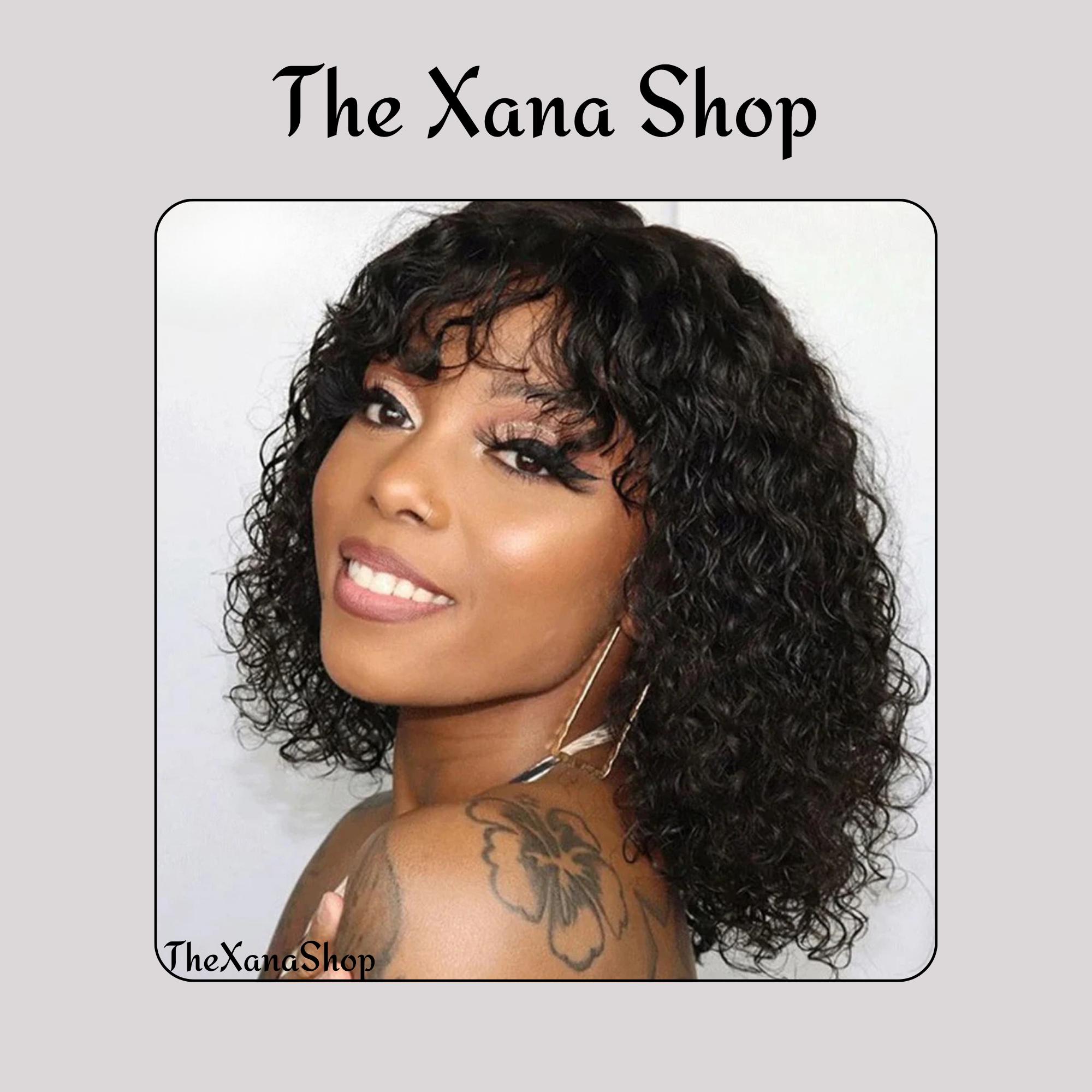 Short Curly Wig with Bangs, Natural Look Synthetic Wig, Afro Style Bob Wig, Heat Resistant Wig for Women, Daily, Party, Cosplay Wig