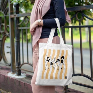 Party Time Illustrated Tote | Canvas Tote | Cute Aesthetic Tote Bag | Graphic Tote | Trendy Bag