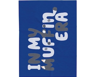 Kocyk Muffin Era Bluey, welurowy pluszowy koc-przytulanka