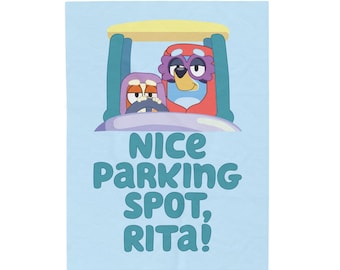 Kocyk pluszowy Bluey Grannies Velveteen – ładne miejsce parkingowe Rita Design