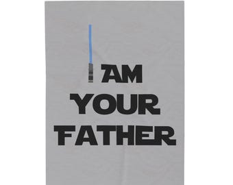 Welurowy koc pluszowy, wzór „Jestem twoim ojcem”, narzuta na wieczór filmowy