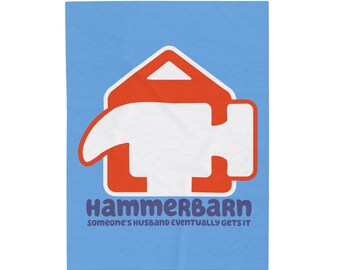 Koc Hammerbarn – zabawny cytat męża, welurowy pluszowy pled