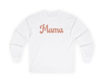 Koszulka z długim rękawem Boho Mama, spersonalizowane imiona, mieszanka bawełny
