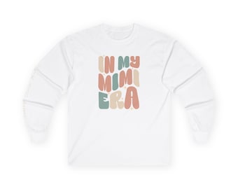 Koszulka z długim rękawem z rękawami z imionami dzieci, spersonalizowana bawełniana koszulka dla Mimi, koszulka z imionami rodzinnymi, spersonalizowany prezent dla babci, imiona rodziców