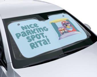 Osłona przeciwsłoneczna do samochodu, ładne miejsce parkingowe, babcie Rita Bluey, osłona przeciwsłoneczna do samochodu, osłona na przednią szybę, akcesoria samochodowe, osłona przeciwsłoneczna do pojazdu, samochód