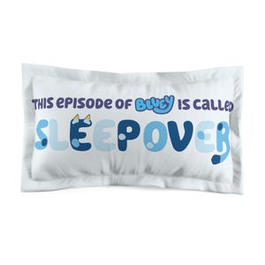 Microfiber Pillow Sham, Bluey Sleepver Episode Design, Kids Pillow Case, Cartoon Pillow Cover, Bedroom Decor, Gift for Bluey Fans