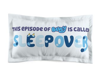 Poszewka na poduszkę z mikrofibry Bluey Sleepover, dekoracja pokoju dziecięcego