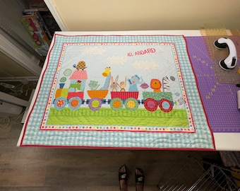 ALL ABOARD Baby Quilt 36 X 43