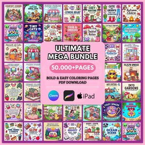 50.000+ Malseiten Ultimative Bundle,Coco Wyo Malbuch,Mädchen Momente,Cute Cozy Comfy,Digitale Färbung,Ausmalseiten,iPad,PDF