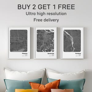 Phoenix City Map Print or ANY location 3 for 2 | Custom Map Print | City Map Art | Personalized Map Print | Map of  Phoenix | Street Map Art