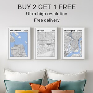 San Francisco City Map Print or ANY location 3 for 2 | Map Print | City Map Print | Custom Wall Art | City Poster Wall Art | City Map Art