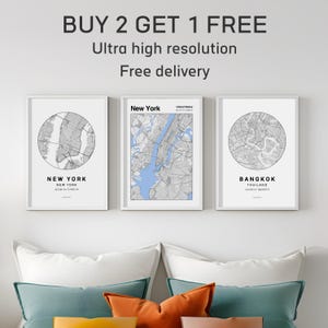 New York City Map Print or ANY location 3 for 2 | Map Print | City Map Gift | New York Map Print | City Map Art | Personalized Map Print