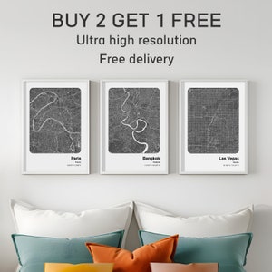 Paris City Map Print or ANY location 3 for 2 | Map Print | Paris Map Print | City Map Art | Custom Wall Art | City Map Gift | Street Map Art