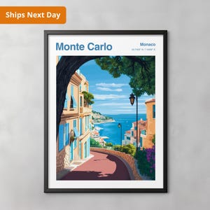 Monte Carlo Travel Print - Monaco | Personalised Gift | Travel Prints | Birthday Present | Personalised Present | Birthday Gift | Travel Art