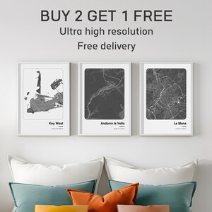 Key West City Map Print or ANY location 3 for 2 | Custom Map Print | Personalized Map Print | Key West City Street Map | City Map Art