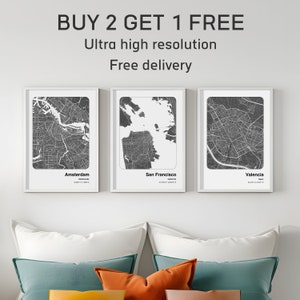 Amsterdam City Map Print or ANY location 3 for 2 | Personalized Map Print | Street Map Art | City Map Gift | Amsterdam Map Print | Map Print