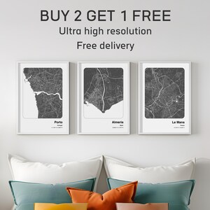 Porto City Map Print or ANY location 3 for 2 | Custom Map Print | Porto City Street Map | City Poster Wall Art | Porto Map Print | Map Print