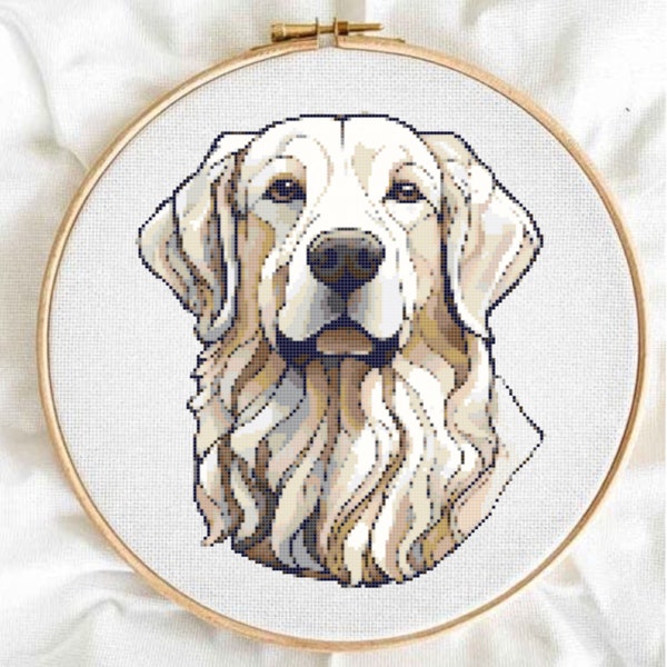 White Retriever Cross Stitch Pattern