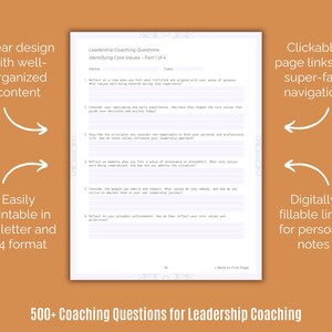 Leadership Coaching Session Questions Templates