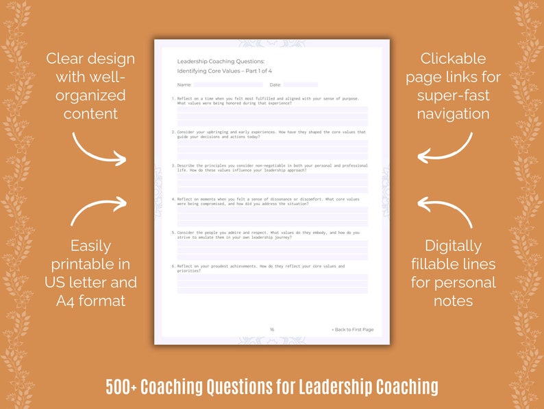 Leadership Coaching Session Questions Templates