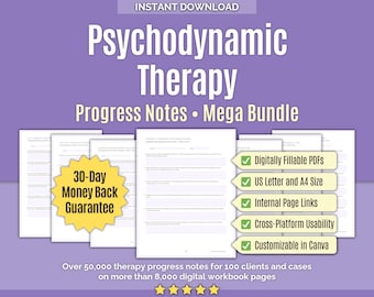 Psychodynamische Therapie • Verlaufspaket • Klinische Notizen, Hilfsmittel, Arbeitsmappen, Mentale Gesundheit, Arbeitsblätter