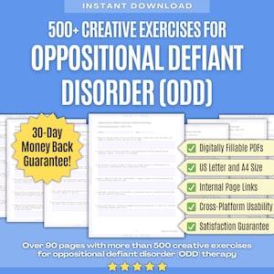 Peut inclure: Téléchargement numérique de plus de 90 pages d'exercices créatifs pour le traitement du trouble oppositionnel avec provocation (TOP). Le téléchargement comprend une garantie de remboursement de 30 jours, des PDF remplissables numériquement, des formats lettre US et A4, des liens internes de page, une compatibilité multiplateforme et une garantie de satisfaction.