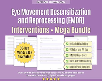 EMDR • Interventions Mega Bundle • Eye Movement, Counseling, Treatment Activities, Clinical Interventions, Therapy Techniques, Worksheets