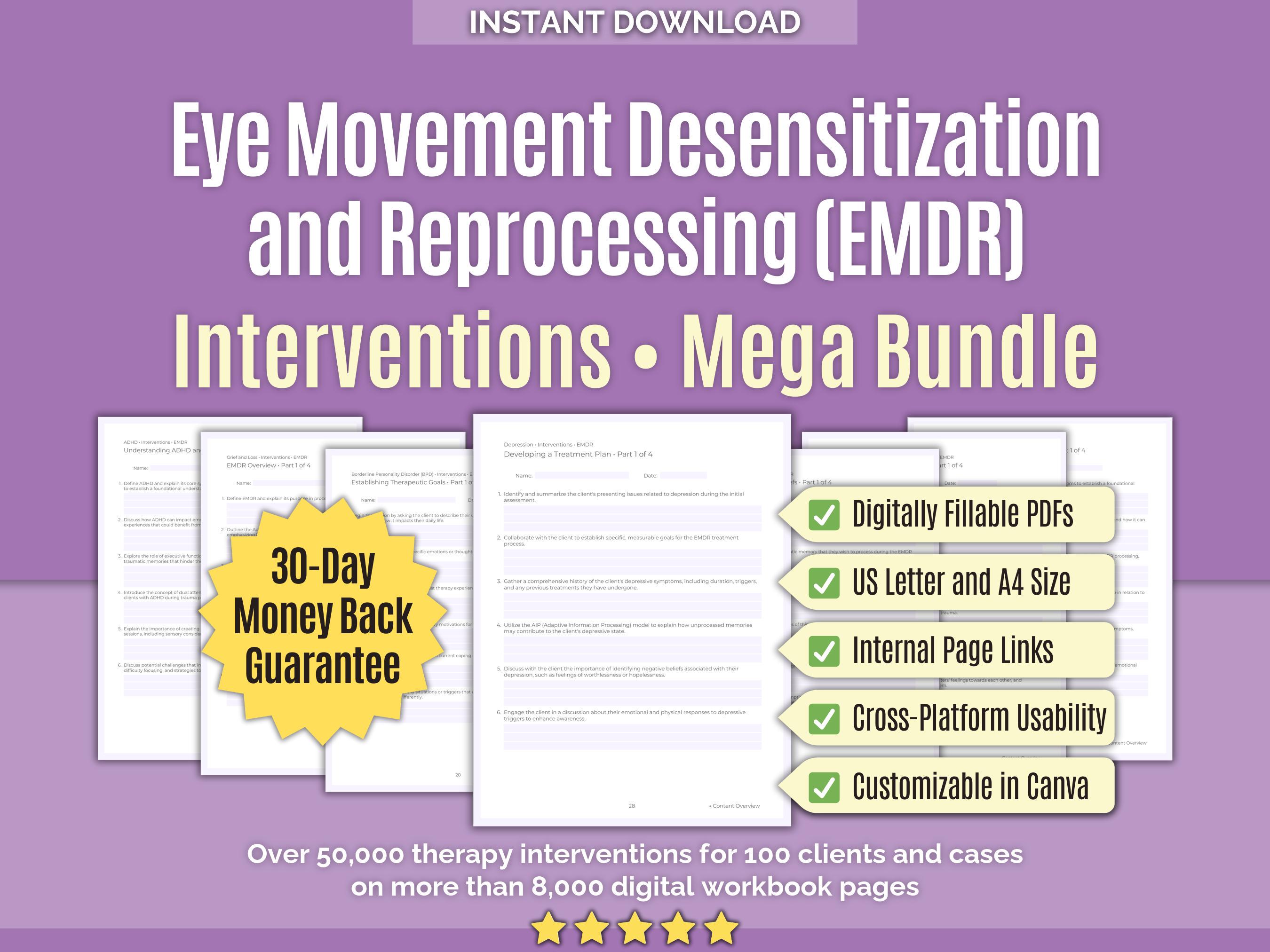 EMDR • Interventions Mega Bundle • Eye Movement, Counseling, Treatment Activities, Clinical Interventions, Therapy Techniques, Worksheets