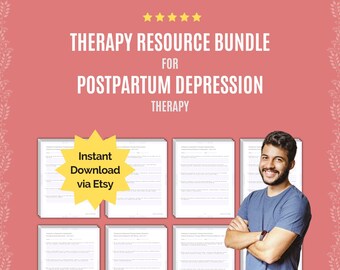 Postpartum Depression Therapy Resource Bundle | Therapy Session Questions, Therapy Interventions, Therapy Progress Notes, Coping Skills
