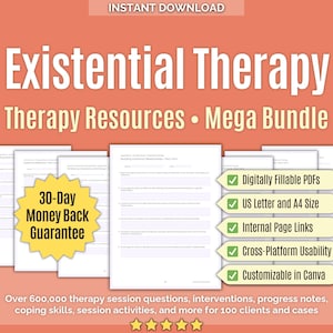 Existentiële therapie • Megabundel met hulpmiddelen • Geestelijke gezondheid, vragen, werkbladen, werkboek, betekenisgeving