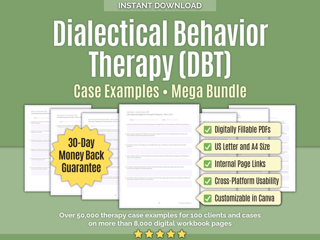 Dbt Contract Example Dialectical Behavior Therapy (DBT) • Case Examples Mega Bundle • Case ...