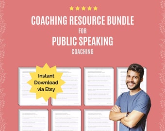 Public Speaking Coaching Resource Bundle | Coaching Questions, Coaching Interventions, Coaching Progress Notes, Coaching Ideas, Workbook